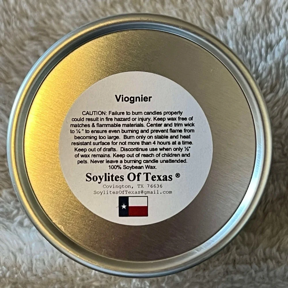 Becker Vineyards Texas Hill Co 100% Soy Tin Candles Set/3 NEW 25 Hours TEXAS HTF
